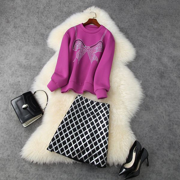 european and american women's wear 2020 winter new style long - sleeved bow ironing drill hoodie sequined skirt fashion suits, White
european and american women's wear 2020 winter new style long - sleeved bow ironing drill hoodie sequined skirt fashion suits, White