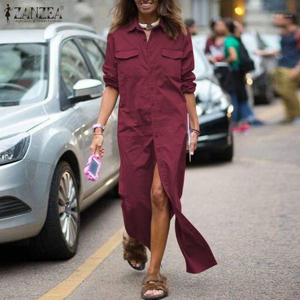 zanzea 2020 fashion women autumn sundress female lapel button casual split maxi vestido solid shirt dress robe femme plus size1, Black;gray
zanzea 2020 fashion women autumn sundress female lapel button casual split maxi vestido solid shirt dress robe femme plus size1, Black;gray