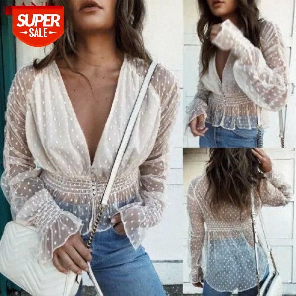 women mesh puff sleeve polka dot casual loose party see through t-shirt tees #jw9m, White
women mesh puff sleeve polka dot casual loose party see through t-shirt tees #jw9m, White