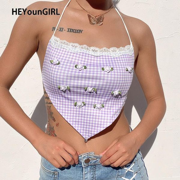 summer backless crop women checkered vintage sleeveless cami tees lace plaid halter strappy print ladies, White
summer backless crop women checkered vintage sleeveless cami tees lace plaid halter strappy print ladies, White