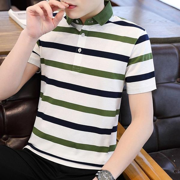 men's polos summer men's cotton shirt t-shirt youth casual short sleeve fashion stripe versatile, White;black
men's polos summer men's cotton shirt t-shirt youth casual short sleeve fashion stripe versatile, White;black