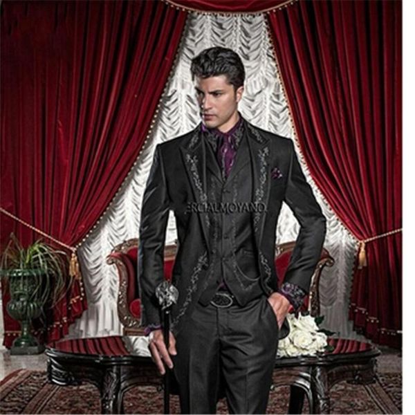 men's suits & blazers latest design black embroidery men suit for wedding 3 pieces(jacket+pants+vest+tie) groom tuxedos groomsmen 270, White;black
men's suits & blazers latest design black embroidery men suit for wedding 3 pieces(jacket+pants+vest+tie) groom tuxedos groomsmen 270, White;black
