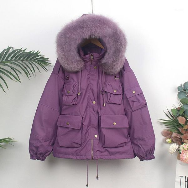 2020 women down coat winter jacket real fur female loose short down parka white duck jacket thick hooded waterproof coats1, Black
2020 women down coat winter jacket real fur female loose short down parka white duck jacket thick hooded waterproof coats1, Black