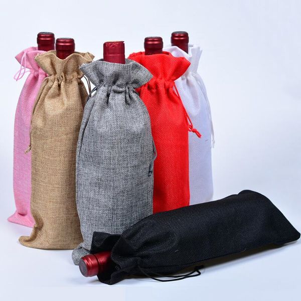 15 * 35см рождество декор burlap шампанское бутылки вино сумка covers партия фестиваль подарки мешок упаковка мешок dha913
15 * 35см рождество декор burlap шампанское бутылки вино сумка covers партия фестиваль подарки мешок упаковка мешок dha913