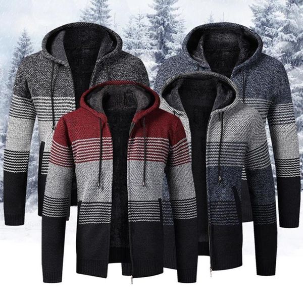 plush thick sweater jacket men's large size hooded stitching cardigan with hat men's1, Blue;black
plush thick sweater jacket men's large size hooded stitching cardigan with hat men's1, Blue;black