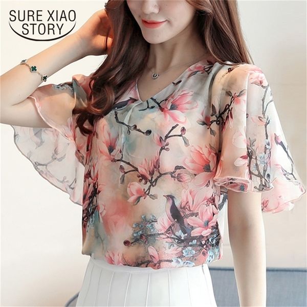 new summer short sleeved blouses fashion women print chiffon clothing plus size sweet lady v-neck women lj200811, White
new summer short sleeved blouses fashion women print chiffon clothing plus size sweet lady v-neck women lj200811, White