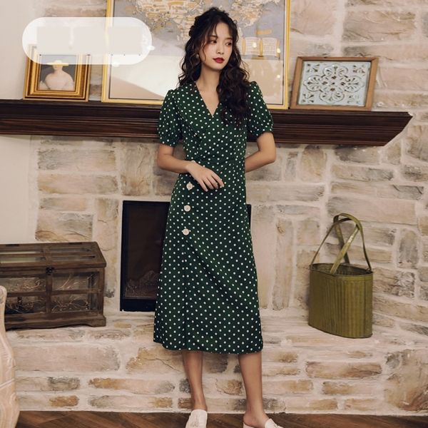 dong xiaoyao spring summer 2020 new french with slit hem and dress dress green polka dot skirt tuddy, Black;gray
dong xiaoyao spring summer 2020 new french with slit hem and dress dress green polka dot skirt tuddy, Black;gray