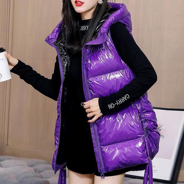 winter vest women glossy slim solid zipper hooded waistcoat vest autumn sleeveless cotton padded parka coat, Black;white
winter vest women glossy slim solid zipper hooded waistcoat vest autumn sleeveless cotton padded parka coat, Black;white