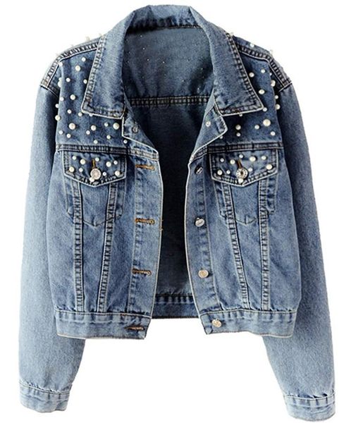 women's jackets kedera women oversized denim jacket pearls beading jeans coat 2xl, Black;brown
women's jackets kedera women oversized denim jacket pearls beading jeans coat 2xl, Black;brown