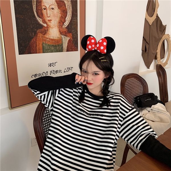 2019 new style strange girl loose personality stitching stripe long 2019 newfashion sleeve fake two casual long sleeve t-shirt ins fashion u, White
2019 new style strange girl loose personality stitching stripe long 2019 newfashion sleeve fake two casual long sleeve t-shirt ins fashion u, White