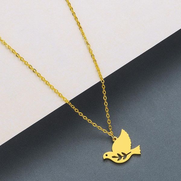 Stainless Steel Necklaces Women Gold Silver Color Bird Pigeon Pendants Necklace Jewelry Animal Simple Clavicle Chain Collares, Golden;silver
Stainless Steel Necklaces Women Gold Silver Color Bird Pigeon Pendants Necklace Jewelry Animal Simple Clavicle Chain Collares, Golden;silver