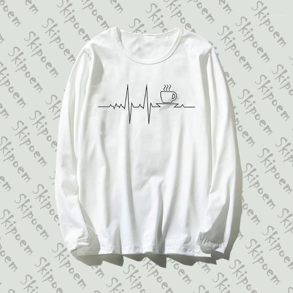 2019 new long sleeve female t shirt coffee ekg heart rhythms simple artwork print style print cotton tee casual o neck1, White
2019 new long sleeve female t shirt coffee ekg heart rhythms simple artwork print style print cotton tee casual o neck1, White