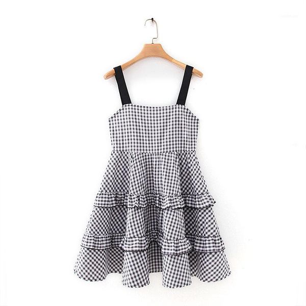 women pleat ruffles plaid mini dress backless sleeveless spaghetti straps female casual chic a line dresses vestidos ds34701, Black;gray
women pleat ruffles plaid mini dress backless sleeveless spaghetti straps female casual chic a line dresses vestidos ds34701, Black;gray