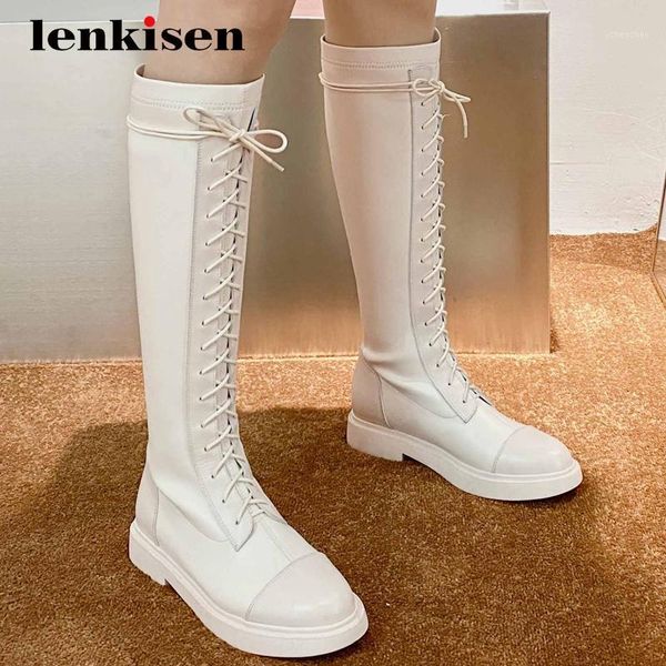 boots lenkisen equestrian real leather stretch leisure thick low heel round toe zipper convenient daily wear knee-high l031, Black
boots lenkisen equestrian real leather stretch leisure thick low heel round toe zipper convenient daily wear knee-high l031, Black