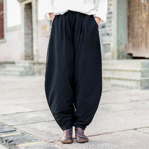 johnature 2020 winter loose retro pockets all-match women warm wide leg pants new full length elastic waist cotton linen pants, Black;white
johnature 2020 winter loose retro pockets all-match women warm wide leg pants new full length elastic waist cotton linen pants, Black;white