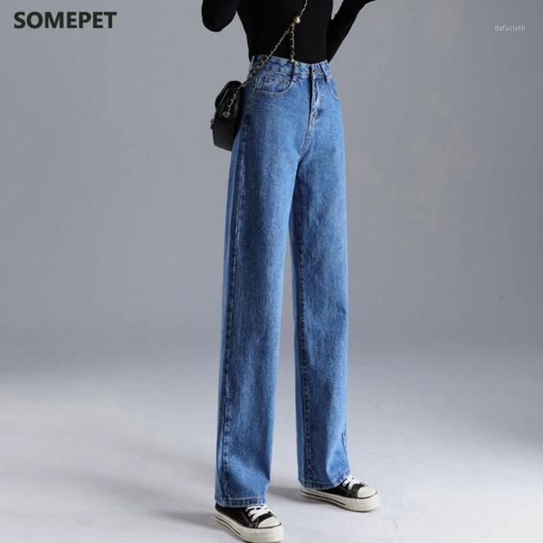 jeans women loose high waist straight high waist pants solid color wide legs retro loose women's denim trousers thin section1, Blue
jeans women loose high waist straight high waist pants solid color wide legs retro loose women's denim trousers thin section1, Blue