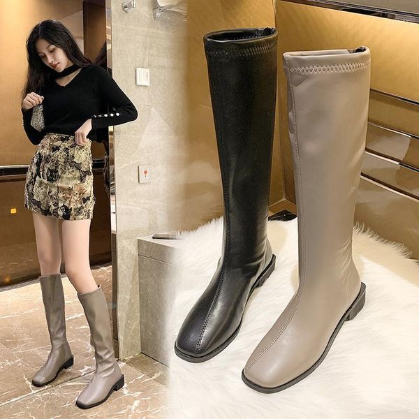 boots boots-women luxury designer winter footwear flat heel round toe shoes 2020 fashion mid calf over-the-knee ladies1, Black 
boots boots-women luxury designer winter footwear flat heel round toe shoes 2020 fashion mid calf over-the-knee ladies1, Black