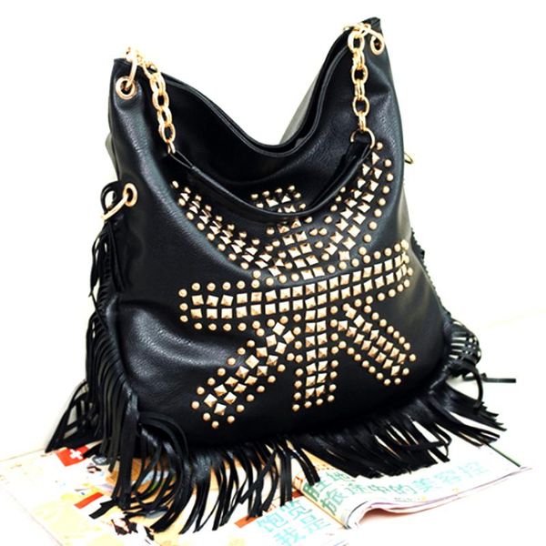 tassel hobo bags large black women handbags fringe leather bag vintage rivet shoulder bags causal handbag
tassel hobo bags large black women handbags fringe leather bag vintage rivet shoulder bags causal handbag