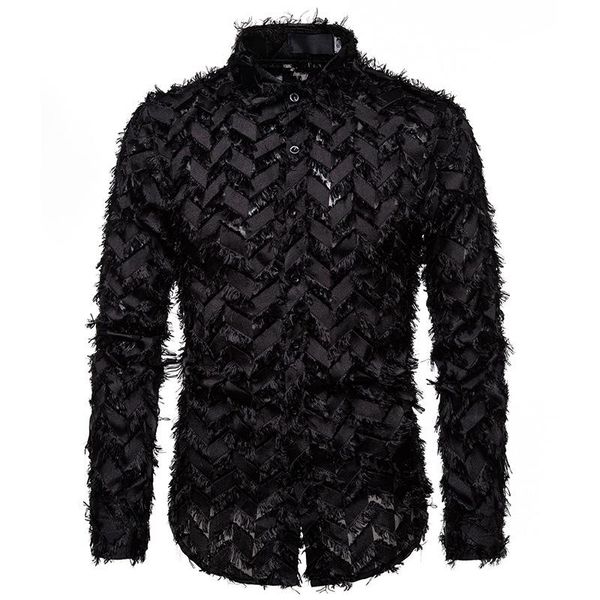 men's casual shirts shirt handmade three-dimensional feather fabric features henry collared long sleeve, White;black
men's casual shirts shirt handmade three-dimensional feather fabric features henry collared long sleeve, White;black