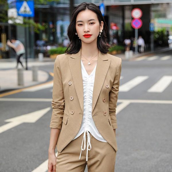 novelty khaki formal women business suits with pants and jackets coat long sleeve autumn winter blazers set for ladies plus size, White
novelty khaki formal women business suits with pants and jackets coat long sleeve autumn winter blazers set for ladies plus size, White