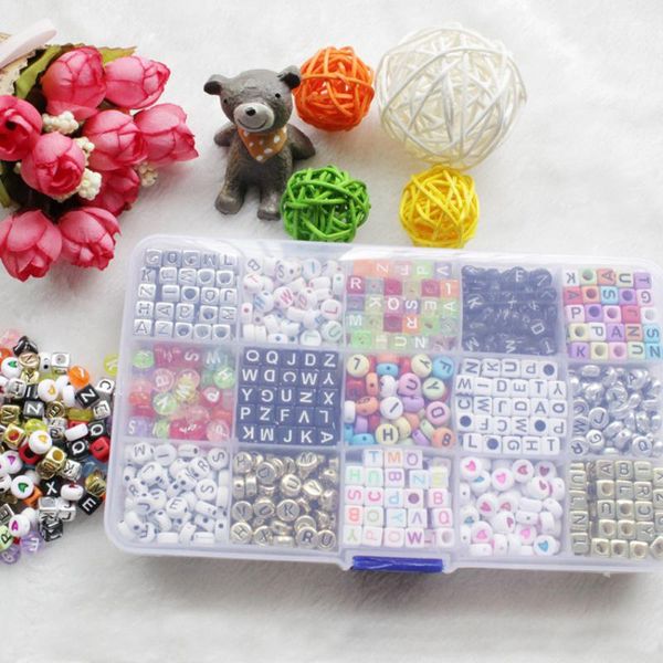 1100pcs Acrylic Letter Beads For Any Name On Pacifier Chain Clips 15 Shapes Alphabet Beads For Baby Education Toys Diy Bracelets