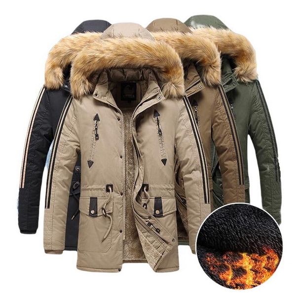 men's down & parkas parka men mid-length fur collar plus velvet thick coat male overcoat winter leisure hooded warm cotton, Black
men's down & parkas parka men mid-length fur collar plus velvet thick coat male overcoat winter leisure hooded warm cotton, Black