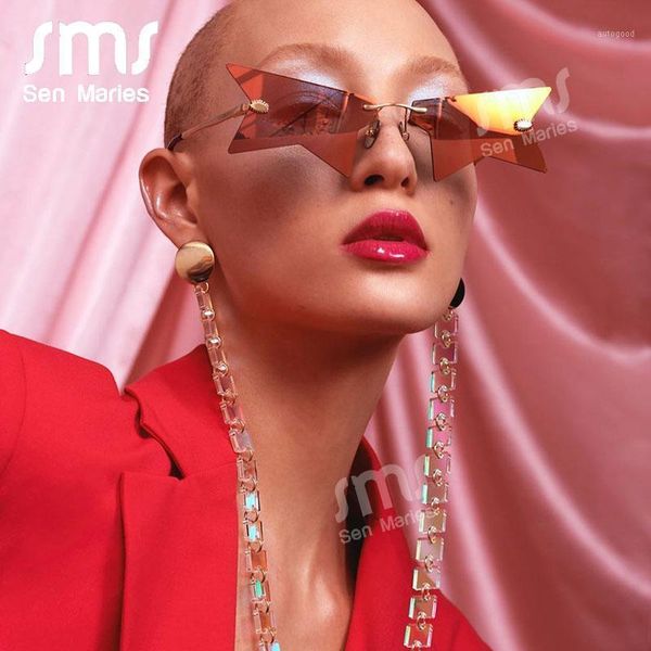 sunglasses 2021 personality half frame star women luxury rimless sun glasses polygonal black punk eyeglasses female shades1, White;black
sunglasses 2021 personality half frame star women luxury rimless sun glasses polygonal black punk eyeglasses female shades1, White;black