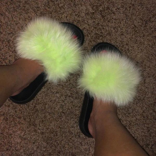 women's furry slippers ladies cutl fox fur hair fluffy slides woman flat slip on fur sliders indoor outside female shoes size 42 #in4r, Black
women's furry slippers ladies cutl fox fur hair fluffy slides woman flat slip on fur sliders indoor outside female shoes size 42 #in4r, Black