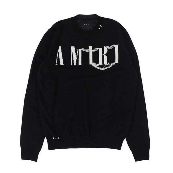 men's sweaters correct version hole letter men's autumn and winter tassel jacquard high street sweater pullover round neck long sl, White;black
men's sweaters correct version hole letter men's autumn and winter tassel jacquard high street sweater pullover round neck long sl, White;black