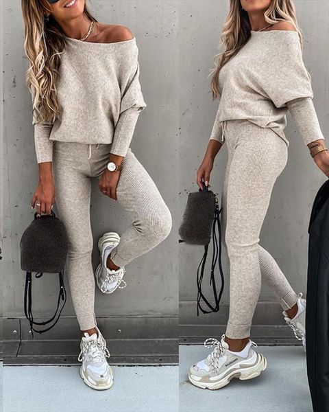 2021 women fashion elegant casual solid fit one shoulder long pants set long sleeve amp high waist drawstring pants set, Gray
2021 women fashion elegant casual solid fit one shoulder long pants set long sleeve amp high waist drawstring pants set, Gray