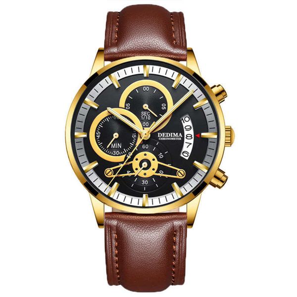belt men's dedima solid watch steel waterproof coated glass luminous three eyes 6-pin quartz watch, Slivery;brown
belt men's dedima solid watch steel waterproof coated glass luminous three eyes 6-pin quartz watch, Slivery;brown