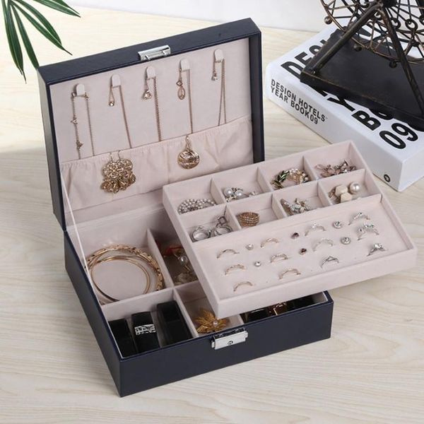 large capacity jewelry box organizer display double layer pu leather earrings ring watch storage box case packaging, Pink;blue
large capacity jewelry box organizer display double layer pu leather earrings ring watch storage box case packaging, Pink;blue