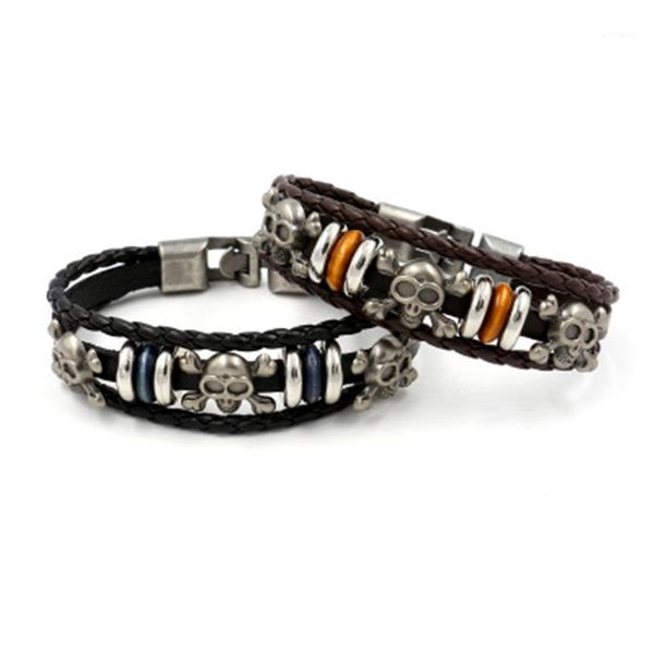 charm bracelets multilayer skull bracelet men casual fashion braided leather for women wood bead punk rock jewelry1, Golden;silver
charm bracelets multilayer skull bracelet men casual fashion braided leather for women wood bead punk rock jewelry1, Golden;silver