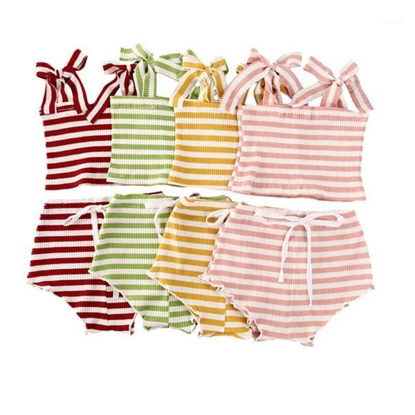 baby girls striped knitted clothes sets lace up shoulder strap tube +short bottom 2pcs baby casual cotton tracksuits outfits1, White
baby girls striped knitted clothes sets lace up shoulder strap tube +short bottom 2pcs baby casual cotton tracksuits outfits1, White