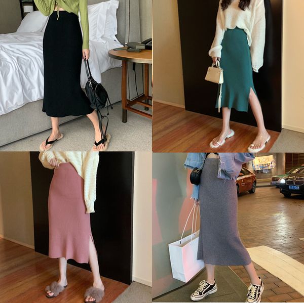 2020 autumn new knitted shows thin high waist skirt, medium and long slit wrap hip skirt women's fashion
2020 autumn new knitted shows thin high waist skirt, medium and long slit wrap hip skirt women's fashion