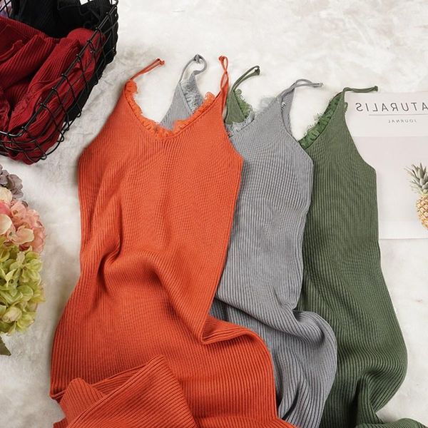 women spaghetti strap dress 2020 summer v-neck lace patchwork knitted dress split high waist bodycon tank vestidos mujer pp4861, Black;gray
women spaghetti strap dress 2020 summer v-neck lace patchwork knitted dress split high waist bodycon tank vestidos mujer pp4861, Black;gray