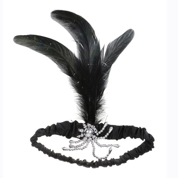 retro 20s black feather headband charleston flapper women girl dress up party ball costume, Slivery;golden
retro 20s black feather headband charleston flapper women girl dress up party ball costume, Slivery;golden