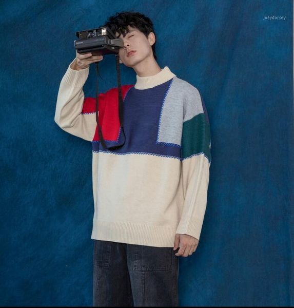 good qualityautumn and winter men's patchwork color knit sweater o-neck pullovers sweater korean youth men vintage coat tb38211, White;black
good qualityautumn and winter men's patchwork color knit sweater o-neck pullovers sweater korean youth men vintage coat tb38211, White;black