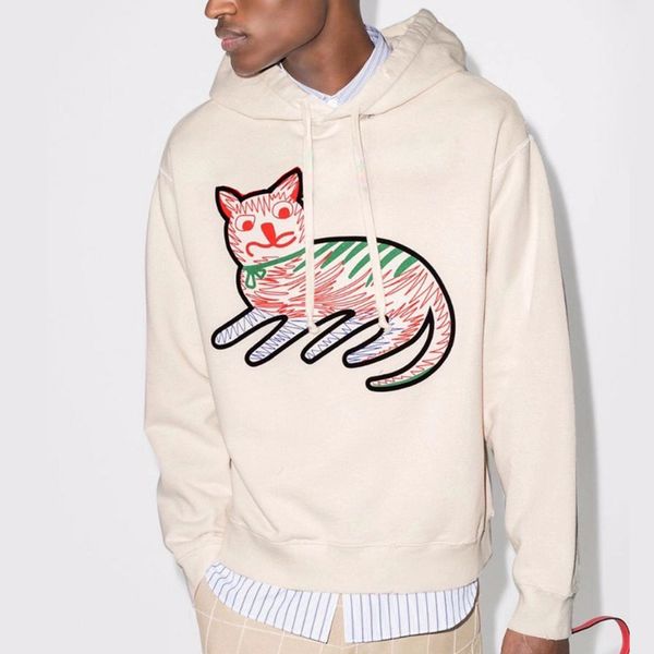 20fw made in italy cat letter graffiti printed pullover street hooded sweatshirt autumn winter beige sweater hoodie jumper o-neck hfhlwy223, Black
20fw made in italy cat letter graffiti printed pullover street hooded sweatshirt autumn winter beige sweater hoodie jumper o-neck hfhlwy223, Black