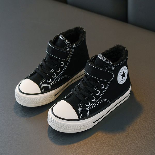 warm high-kids plus velvet canvas 2020 winter boys girls cotton sneakers plush children casual shoes, Black
warm high-kids plus velvet canvas 2020 winter boys girls cotton sneakers plush children casual shoes, Black