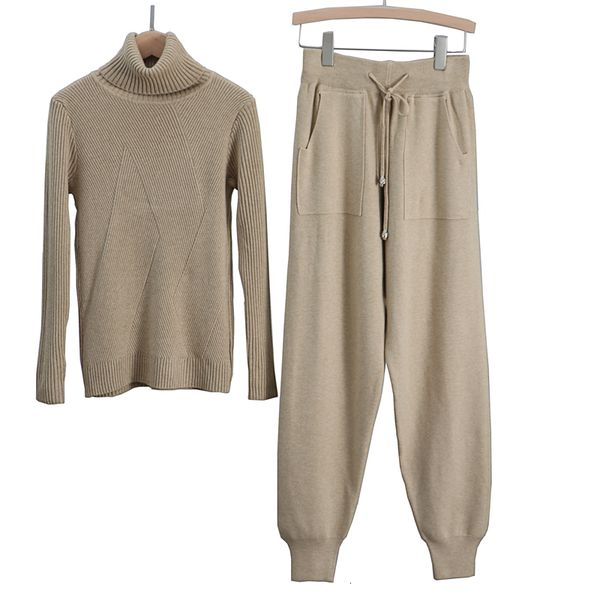 2021 new women knitted tracksuit turtleneck sweater casual autumn winter 2 piece set knit pants sporting suit femme clothing ujjs, White
2021 new women knitted tracksuit turtleneck sweater casual autumn winter 2 piece set knit pants sporting suit femme clothing ujjs, White