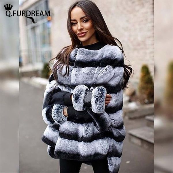 q.furdream natural rex rabbit fur coat chinchilla color winter warm o-neck strips overcoats bat sleeves outerwear customize lj201203, Black
q.furdream natural rex rabbit fur coat chinchilla color winter warm o-neck strips overcoats bat sleeves outerwear customize lj201203, Black
