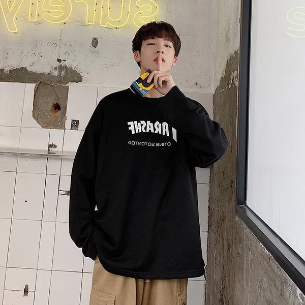 men's long sleeve t-shirt in spring and autumn, White;black
men's long sleeve t-shirt in spring and autumn, White;black