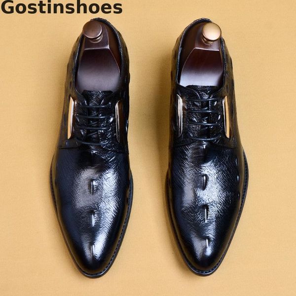 luxury mens shoes cow leather dress oxfords shoes for men black brown formal men lace-up pointed toe metal decorated 
luxury mens shoes cow leather dress oxfords shoes for men black brown formal men lace-up pointed toe metal decorated
