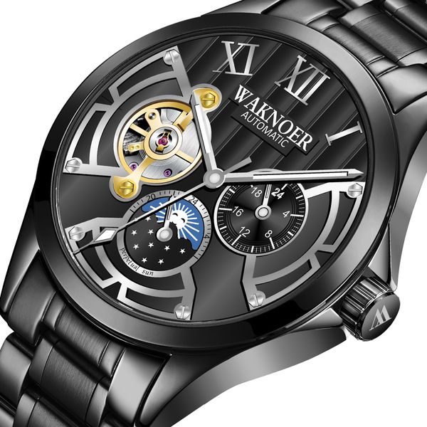 waknoer business mechanical sport men waterproof automatic male clock auto date luxury diamond men's watch watches, Slivery;brown
waknoer business mechanical sport men waterproof automatic male clock auto date luxury diamond men's watch watches, Slivery;brown