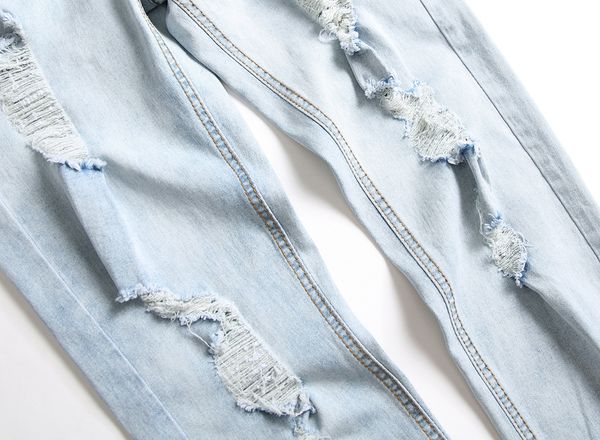 fashion men's jeans light wash distressed decoration casual jeans men's slim fit feet scratched denim trousers youth ripped men�, Blue
fashion men's jeans light wash distressed decoration casual jeans men's slim fit feet scratched denim trousers youth ripped men�, Blue