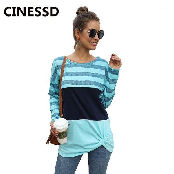 cinessd women striped casual tee shirts o neck long sleeves patchwork knotted tunic knitted elastic slim pullover tshirts1, White
cinessd women striped casual tee shirts o neck long sleeves patchwork knotted tunic knitted elastic slim pullover tshirts1, White