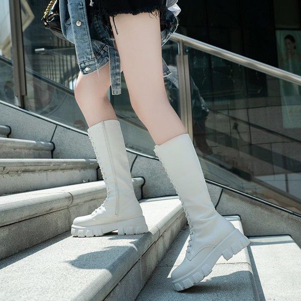 boots fashion women cross strap pu leather autumn winter knee high ladies thick sole platform botas mujer, Black
boots fashion women cross strap pu leather autumn winter knee high ladies thick sole platform botas mujer, Black