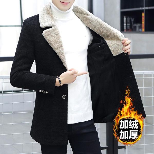 men's wool & blends winter men's coat lapel slim fit single breasted mens coats and jackets warm outwear k201, Black
men's wool & blends winter men's coat lapel slim fit single breasted mens coats and jackets warm outwear k201, Black