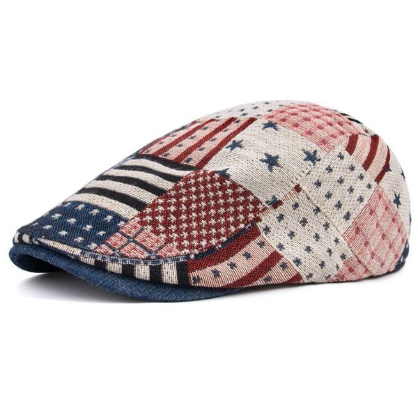 hat spring autumn stars and stripes street personality general beret cap t200323, Blue;gray
hat spring autumn stars and stripes street personality general beret cap t200323, Blue;gray